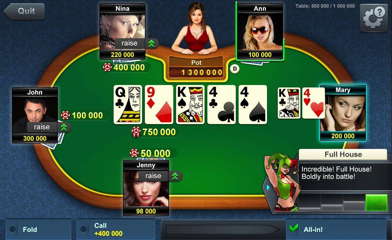 Full house in poker